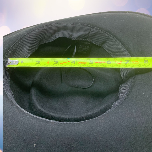 Elegant Black Wide Brim Dress Hat Rose Mesh Organza Bow Veil Church Derby Wool - Picture 8 of 9